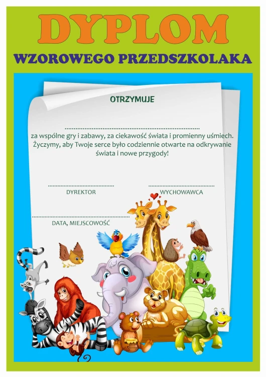 Dyplomy Przedszkolaka ogólny zwierzątka safari 1.jpg