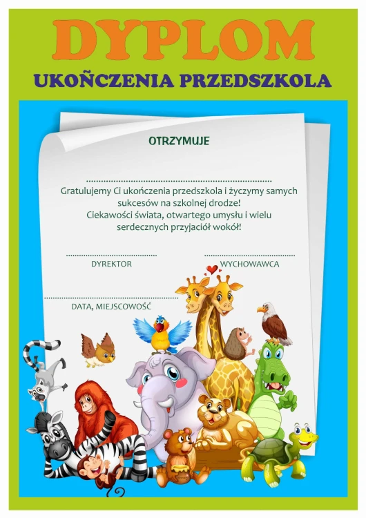 Dyplomy Przedszkolaka ogólny zwierzątka safari 2.jpg