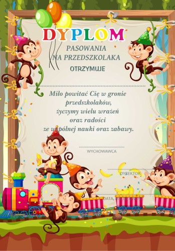 Dyplom pasowania na przedszkolaka- małpki, 05.jpg