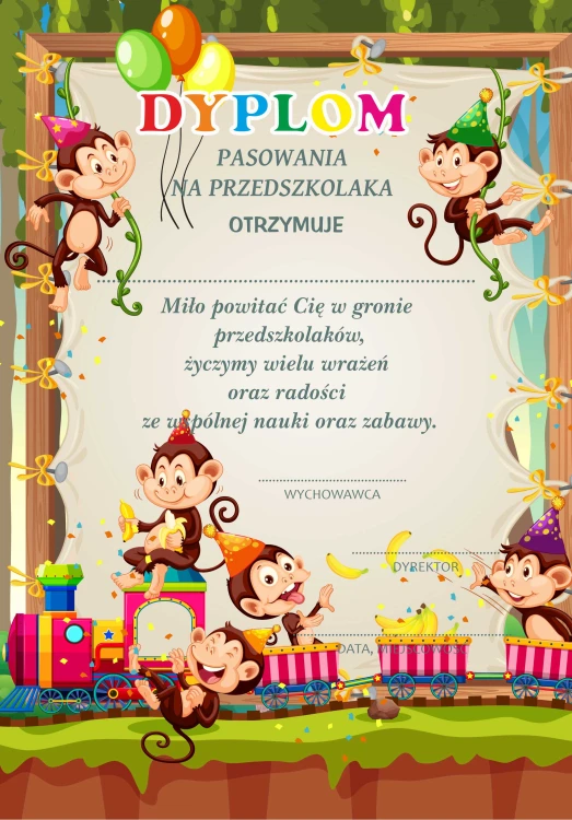 Dyplom pasowania na przedszkolaka- małpki, 05.jpg